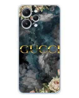Чехол для Xiaomi Redmi 12 с картинкой «Абстрактные цветы Gucci» Чехол для Xiaomi Redmi 12 с картинкой «Абстрактные цветы Gucci»