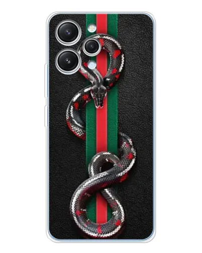 Чехол для Xiaomi Redmi 12 с картинкой «Gucci — змея на полосе» Чехол для Xiaomi Redmi 12 с картинкой «Gucci — змея на полосе»