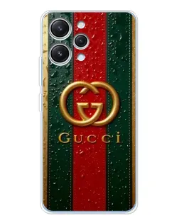 Чехол для Xiaomi Redmi 12 с картинкой «Gucci — фирменная полоса и золото» Чехол для Xiaomi Redmi 12 с картинкой «Gucci — фирменная полоса и золото»