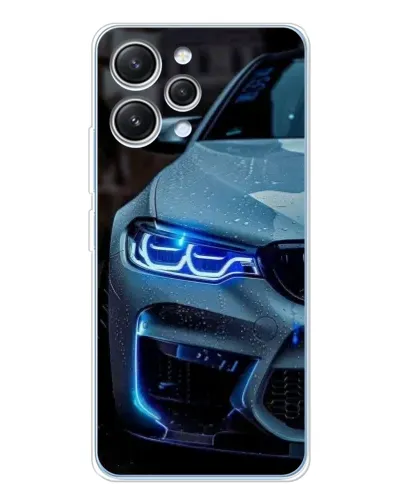 Чехол для Xiaomi Redmi 12 с картинкой «Взгляд BMW с синими фарами»