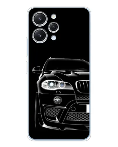 Чехол для Xiaomi Redmi 12 с картинкой «Темный силуэт BMW»