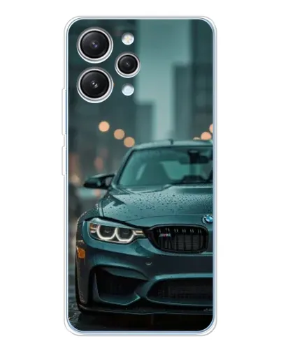 Чехол для Xiaomi Redmi 12 с картинкой «BMW в огнях города»