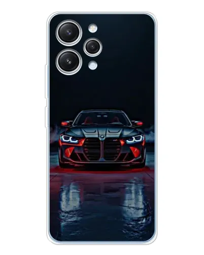 Чехол для Xiaomi Redmi 12 с картинкой «BMW на мокрой дороге»