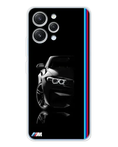Чехол для Xiaomi Redmi 12 с картинкой «Силуэт BMW в темноте»
