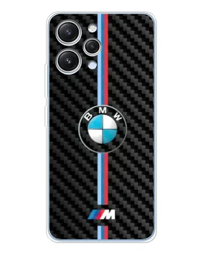 Чехол для Xiaomi Redmi 12 с картинкой «Эмблема BMW и карбон»