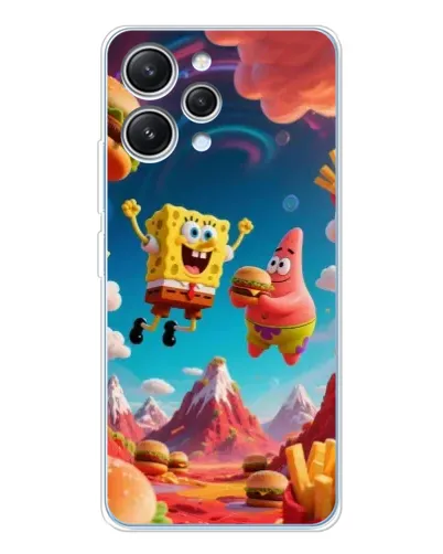 Чехол для Xiaomi Redmi 12 с картинкой «Космический фастфуд»