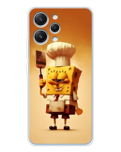 Чехол для Xiaomi Redmi 12 с картинкой «Губка Боб повар»
