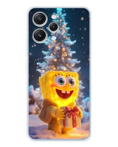 Чехол для Xiaomi Redmi 12 с картинкой «Рождественский Спанч Боб»