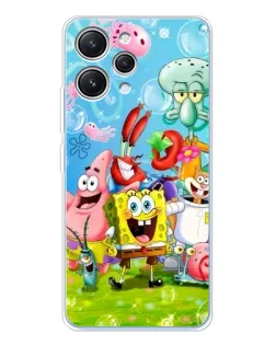 Чехол для Xiaomi Redmi 12 с картинкой «Губка Боб и друзья»
