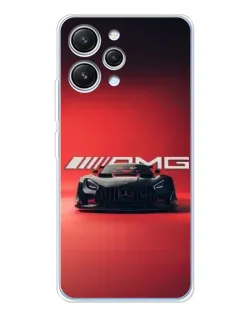Чехол для Xiaomi Redmi 12 с картинкой «Mercedes AMG — красная линия»