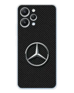 Чехол для Xiaomi Redmi 12 с картинкой «Карбоновый Mercedes стиль»