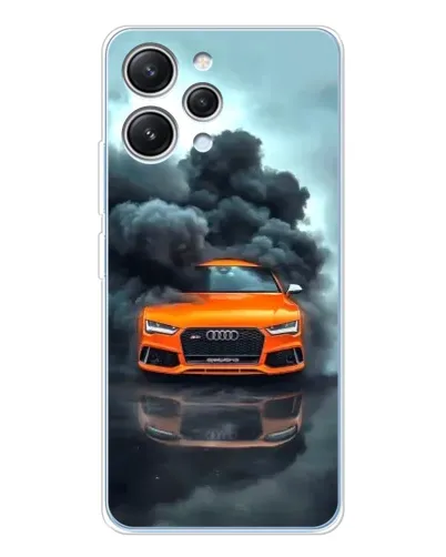 Чехол для Xiaomi Redmi 12 с картинкой «Audi в облаках дыма»