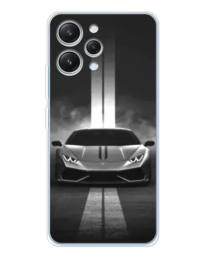 Чехол для Xiaomi Redmi 12 с картинкой «Lamborghini симметрия дорог»
