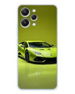 Чехол для Xiaomi Redmi 12 с картинкой «Салатовый Lamborghini Huracan»