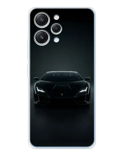Чехол для Xiaomi Redmi 12 с картинкой «Черный Lamborghini Aventador»