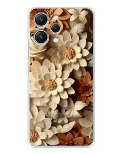 Чехол для Xiaomi Redmi 12 с картинкой «Бежевый флористический декор» Чехол для Xiaomi Redmi 12 с картинкой «Бежевый флористический декор»