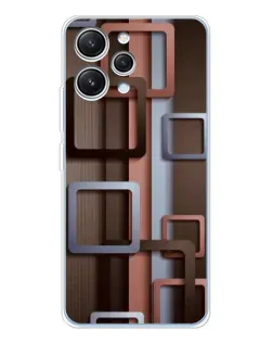 Чехол для Xiaomi Redmi 12 с картинкой «Коричневые объемные квадраты» Чехол для Xiaomi Redmi 12 с картинкой «Коричневые объемные квадраты»