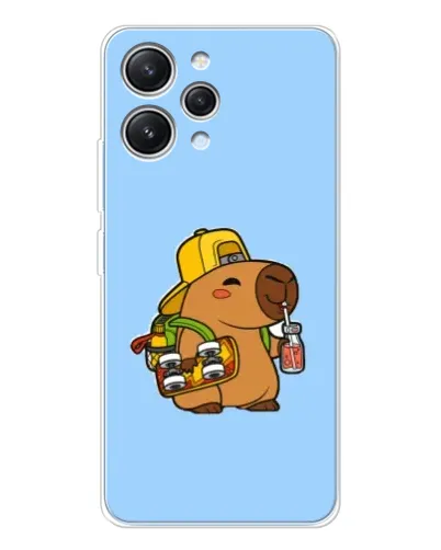 Чехол для Xiaomi Redmi 12 с картинкой «Капибара на скейте»