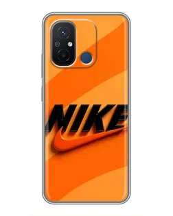 Чехол для Xiaomi Redmi 12C с картинкой «Оранжевый драйв Nike»