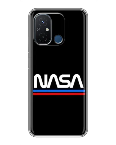 Чехол для Xiaomi Redmi 12C с картинкой «NASA — классика Red Blue»