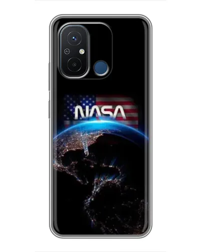 Чехол для Xiaomi Redmi 12C с картинкой «Земля из космоса NASA»