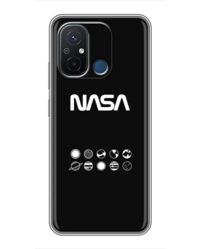 Чехол для Xiaomi Redmi 12C с картинкой «NASA — технический принт»