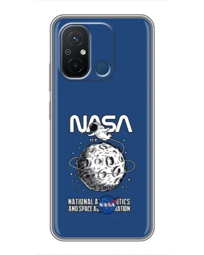 Чехол для Xiaomi Redmi 12C с картинкой «NASA — лунная миссия»