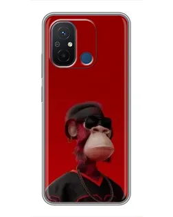 Чехол для Xiaomi Redmi 12C с картинкой «Bored Ape в красном»