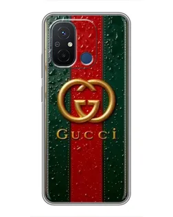 Чехол для Xiaomi Redmi 12C с картинкой «Gucci — фирменная полоса и золото» Чехол для Xiaomi Redmi 12C с картинкой «Gucci — фирменная полоса и золото»