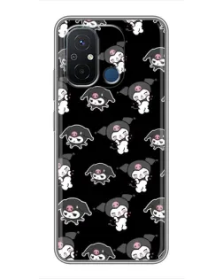 Чехол для Xiaomi Redmi 12C с картинкой «Черный паттерн Kuromi»