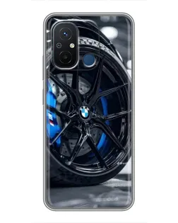 Чехол для Xiaomi Redmi 12C с картинкой «Колесо BMW вблизи»