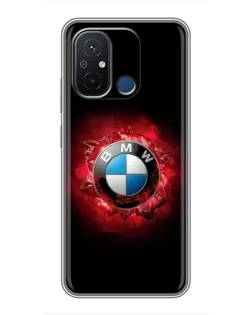Чехол для Xiaomi Redmi 12C с картинкой «Логотип BMW — вспышка»