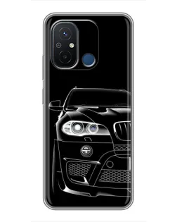 Чехол для Xiaomi Redmi 12C с картинкой «Темный силуэт BMW»