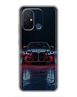 Чехол для Xiaomi Redmi 12C с картинкой «BMW на мокрой дороге»