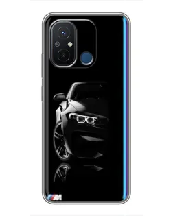 Чехол для Xiaomi Redmi 12C с картинкой «Силуэт BMW в темноте»