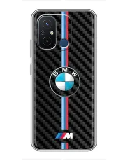 Чехол для Xiaomi Redmi 12C с картинкой «Эмблема BMW и карбон»