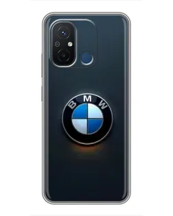 Чехол для Xiaomi Redmi 12C с картинкой «Логотип BMW — минимализм»