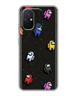Чехол для Xiaomi Redmi 12C с картинкой «Космический паттерн Among Us»