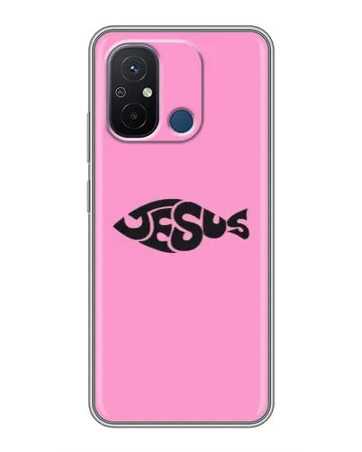 Чехол для Xiaomi Redmi 12C с картинкой «Розовый символ Jesus» Чехол для Xiaomi Redmi 12C с картинкой «Розовый символ Jesus»