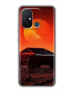 Чехол для Xiaomi Redmi 12C с картинкой «Cybertruck на Марсе»