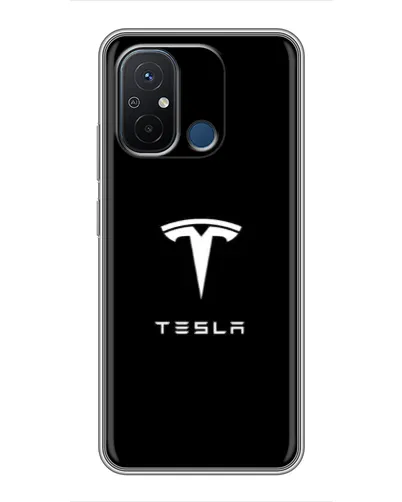 Чехол для Xiaomi Redmi 12C с картинкой «Tesla White Logo»