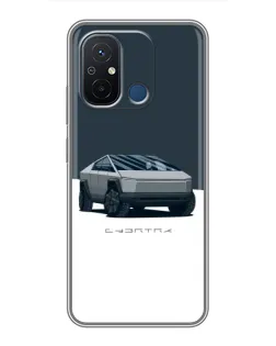 Чехол для Xiaomi Redmi 12C с картинкой «Серебристый Cybertruck Tesla»