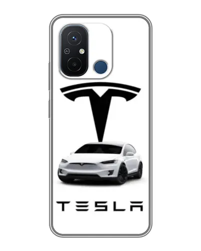 Чехол для Xiaomi Redmi 12C с картинкой «Tesla White Style»