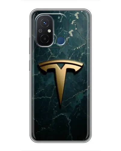 Чехол для Xiaomi Redmi 12C с картинкой «Мраморная Tesla Gold»