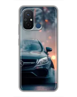 Чехол для Xiaomi Redmi 12C с картинкой «Mercedes — ночной город»