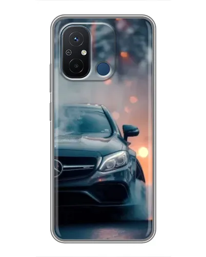 Чехол для Xiaomi Redmi 12C с картинкой «Mercedes — ночной город»