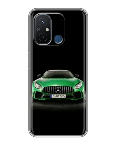 Чехол для Xiaomi Redmi 12C с картинкой «Mercedes — неоновый лого»