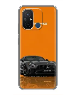 Чехол для Xiaomi Redmi 12C с картинкой «Оранжевый Mercedes AMG»