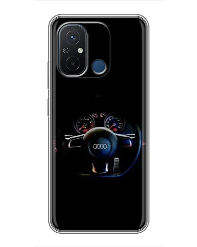 Чехол для Xiaomi Redmi 12C с картинкой «Салон Audi — руль»