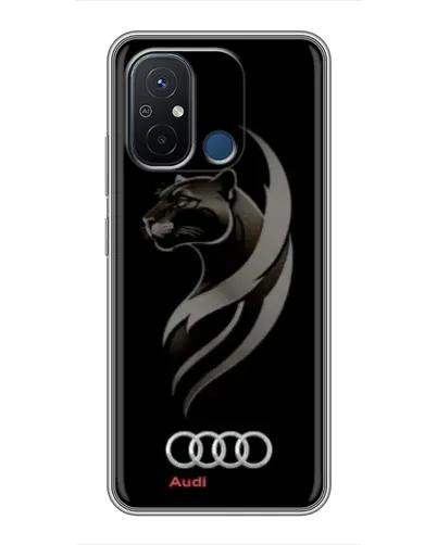 Чехол для Xiaomi Redmi 12C с картинкой «Графика — пантера и Audi»
